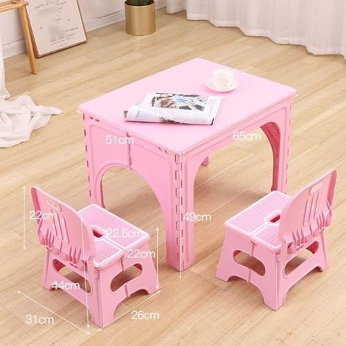 Kindertisch Und Stühle Klappbar, Faltbarer Tragbarer Aktivitätstisch Für Kleinkinder, Kunststofftisch Und Stühle Für Jungen Und Mädchen, Pink, 1 Table von Generic