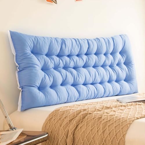 Kissen Bett Rückenkissen Lesekissen für Bett Und Sofa, rechteckiges Rückenkissen, rechteckiges Rückenkissen mit Tasche, rechteckiges Kissen, Große Lesematte,Dark Blue,100cm von Generic