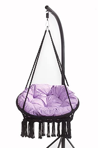 Kissen für hängesessel Outdoor 90x90cm- hängesessel Kissen waschen-hängesessel Kissen rund-Hängesitz Kissen - Indoor & Outdoor | Hängekorb mit (Hellviolett) von Generic