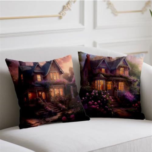 Kissenbezug 2 Stück 40x40cm Herbst Kissen Samt Kopfkissenbezug Bauernhaus kissenhüllen mit Unsichtbarem Reißverschluss Kissenbezüge Farbe Sofa Halloween Weihnachten Winter Herbst Deko,Geschenke wj-788 von Generic