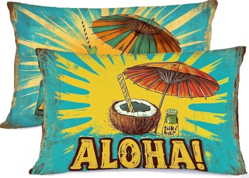 Kissenbezug 30 x 50 Retro Kissen 30x50 Anlage Kopfkissenbezug Super Weich Kopfkissen Bettwaren, mit Reißverschluss Deko Kissen 2er Set Seitenschläferkissen Bezug, für Deko Schlafzimmer Bett R-269 von Generic