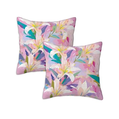 Kissenbezug 35x35 cm Outdoor Kissen Wetterfest Buntes, 2er Set Dekorativ Kissen Pflanzen kissenbezüge Outdoor Sitzkissen, Leinen Zierkissenbezüge für Sofa Terrassen Schlafzimmer Balkon Deko Z-263 Kissenbezug 35x35 cm Outdoor Kissen Wetterfest Buntes, 2er Set Dekorativ Kissen Pflanzen kissenbezüge Outdoor Sitzkissen, Leinen Zierkissenbezüge für Sofa Terrassen Schlafzimmer Balkon Deko Z-263 von Generic