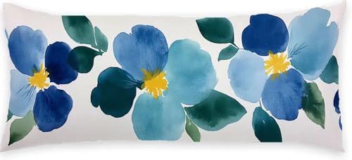 Kissenbezug 40 x 120 Seitenschläferkissen Bezug Blau Schlafkissen Seitenschläfer Blume Kopfkissenbezug Super Weich Seitenschläfer, Schwangerschaftskissen Verdecktem Zip, Deko für Kissen Bett P-439 Kissenbezug 40 x 120 Seitenschläferkissen Bezug Blau Schlafkissen Seitenschläfer Blume Kopfkissenbezug Super Weich Seitenschläfer, Schwangerschaftskissen Verdecktem Zip, Deko für Kissen Bett P-439 von Generic