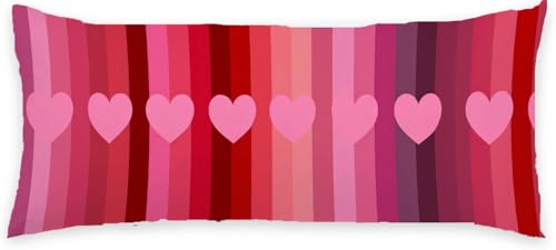 Kissenbezug 45 x 135 Seitenschläferkissen Bezug Rosa Schlafkissen Seitenschläfer Modern Kopfkissenbezug Super Weich Seitenschläfer, Schwangerschaftskissen Verdecktem Zip, Deko für Kissen Bett P-668 von Generic