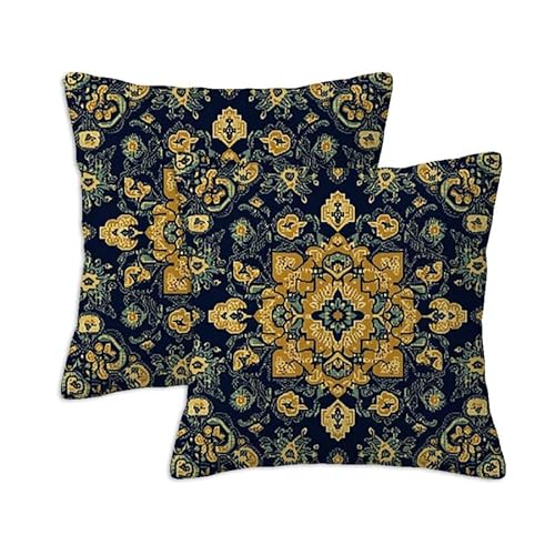 Kissenbezug 45x45 cm Weinlese Outdoor Kissen Wetterfest, 2er Set Leinen Kissenbezüge Zierkissenbezüge Gartenkissen mit Reißverschluss, Mandala Kissen Outdoor für Lounge Balkon Terrasse Garten S-482 Kissenbezug 45x45 cm Weinlese Outdoor Kissen Wetterfest, 2er Set Leinen Kissenbezüge Zierkissenbezüge Gartenkissen mit Reißverschluss, Mandala Kissen Outdoor für Lounge Balkon Terrasse Garten S-482 von Generic