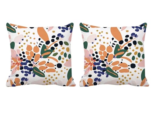 Kissenbezug 45x45cm Weiß 2 Stück Wasserfest Quadratische Sofakissen Blume Samt Kissenbezüge mit Unsichtbarer Reißverschluss Wasserdicht Outdoor Kissenhüllen für Garten Bett Herbstdeko,Geschenke -T726 Kissenbezug 45x45cm Weiß 2 Stück Wasserfest Quadratische Sofakissen Blume Samt Kissenbezüge mit Unsichtbarer Reißverschluss Wasserdicht Outdoor Kissenhüllen für Garten Bett Herbstdeko,Geschenke -T726 von Generic