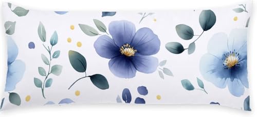 Kissenbezug 50 x 150 Seitenschläferkissen Bezug Blau Schlafkissen Seitenschläfer Blume Kopfkissenbezug Super Weich Seitenschläfer, Schwangerschaftskissen Verdecktem Zip, Deko für Kissen Bett P-440 Kissenbezug 50 x 150 Seitenschläferkissen Bezug Blau Schlafkissen Seitenschläfer Blume Kopfkissenbezug Super Weich Seitenschläfer, Schwangerschaftskissen Verdecktem Zip, Deko für Kissen Bett P-440 von Generic