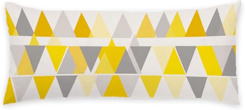 Kissenbezug 50 x 150 Seitenschläferkissen Bezug Gelb Schlafkissen Seitenschläfer Geometrie Kopfkissenbezug Super Weich Kissen Seitenschläfer, Zip Schwangerschaftskissen, Deko für Kissen Bett P-926 von Generic