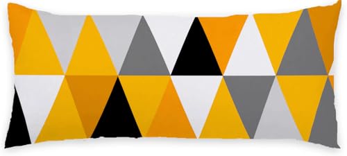 Kissenbezug 50 x 150 Seitenschläferkissen Bezug Gelb Schlafkissen Seitenschläfer Geometrie Kopfkissenbezug Super Weich Kissen Seitenschläfer, Zip Schwangerschaftskissen, Deko für Kissen Bett P-925 von Generic