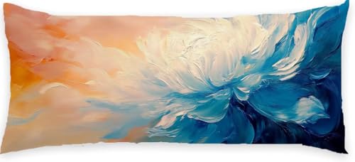 Kissenbezug 60 x 180 Seitenschläferkissen Bezug Blau Schlafkissen Seitenschläfer Blume Kopfkissenbezug Super Weich Seitenschläfer, Schwangerschaftskissen Verdecktem Zip, Deko für Kissen Bett P-433 Kissenbezug 60 x 180 Seitenschläferkissen Bezug Blau Schlafkissen Seitenschläfer Blume Kopfkissenbezug Super Weich Seitenschläfer, Schwangerschaftskissen Verdecktem Zip, Deko für Kissen Bett P-433 von Generic