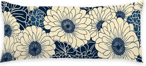 Kissenbezug 60 x 180 Seitenschläferkissen Bezug Blau Schlafkissen Seitenschläfer Blume Kopfkissenbezug Super Weich Seitenschläfer, Schwangerschaftskissen Verdecktem Zip, Deko für Kissen Bett P-436 Kissenbezug 60 x 180 Seitenschläferkissen Bezug Blau Schlafkissen Seitenschläfer Blume Kopfkissenbezug Super Weich Seitenschläfer, Schwangerschaftskissen Verdecktem Zip, Deko für Kissen Bett P-436 von Generic