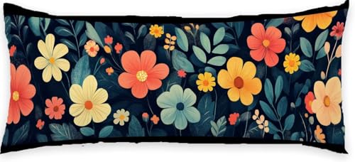 Kissenbezug 60 x 180 Seitenschläferkissen Bezug Blau Schlafkissen Seitenschläfer Blume Kopfkissenbezug Super Weich Seitenschläfer, Schwangerschaftskissen Verdecktem Zip, Deko für Kissen Bett P-434 Kissenbezug 60 x 180 Seitenschläferkissen Bezug Blau Schlafkissen Seitenschläfer Blume Kopfkissenbezug Super Weich Seitenschläfer, Schwangerschaftskissen Verdecktem Zip, Deko für Kissen Bett P-434 von Generic