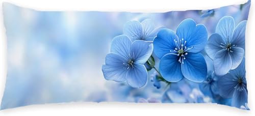 Kissenbezug 60 x 180 Seitenschläferkissen Bezug Blau Schlafkissen Seitenschläfer Blume Kopfkissenbezug Super Weich Seitenschläfer, Schwangerschaftskissen Verdecktem Zip, Deko für Kissen Bett P-432 Kissenbezug 60 x 180 Seitenschläferkissen Bezug Blau Schlafkissen Seitenschläfer Blume Kopfkissenbezug Super Weich Seitenschläfer, Schwangerschaftskissen Verdecktem Zip, Deko für Kissen Bett P-432 von Generic
