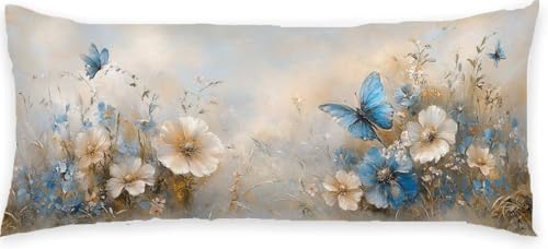 Kissenbezug 60 x 180 Seitenschläferkissen Bezug Blau Schlafkissen Seitenschläfer Schmetterling Kopfkissenbezug Super Weich Kissen Seitenschläfer, Schwangerschaftskissen, Deko für Kissen Bett P-442 Kissenbezug 60 x 180 Seitenschläferkissen Bezug Blau Schlafkissen Seitenschläfer Schmetterling Kopfkissenbezug Super Weich Kissen Seitenschläfer, Schwangerschaftskissen, Deko für Kissen Bett P-442 von Generic