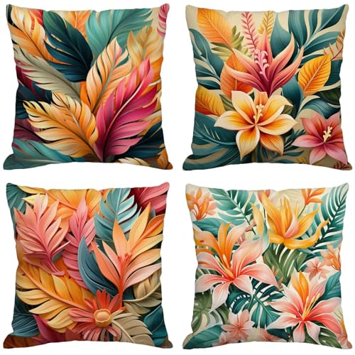 Kissenbezug 70x70 cm Outdoor Kissen Anlage 4er Set Leinen Kissenhüllen Blumen Quadratische Dekokissen mit Unsichtbaren Reißverschluss Sitzkissen Wohnzimmer Garten Bank Terrassen Balkon Deko B-1040 Kissenbezug 70x70 cm Outdoor Kissen Anlage 4er Set Leinen Kissenhüllen Blumen Quadratische Dekokissen mit Unsichtbaren Reißverschluss Sitzkissen Wohnzimmer Garten Bank Terrassen Balkon Deko B-1040 von Generic