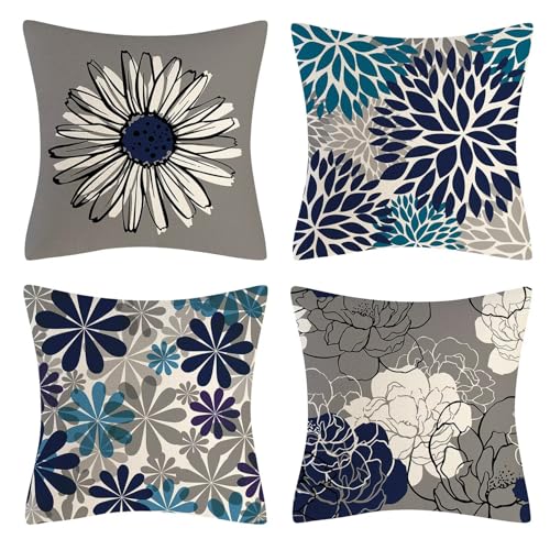 Kissenbezug 75x75 cm 4er Set Leinen Polyester Modern Dekokissen Kissenbezüge Groß Waschbar Textil Outdoor Kissenhülle Sofakissen für Sofa Schlafzimmer Bauernhaus Garten Bett Auto Tintenblätter J7546 Kissenbezug 75x75 cm 4er Set Leinen Polyester Modern Dekokissen Kissenbezüge Groß Waschbar Textil Outdoor Kissenhülle Sofakissen für Sofa Schlafzimmer Bauernhaus Garten Bett Auto Tintenblätter J7546 von Generic