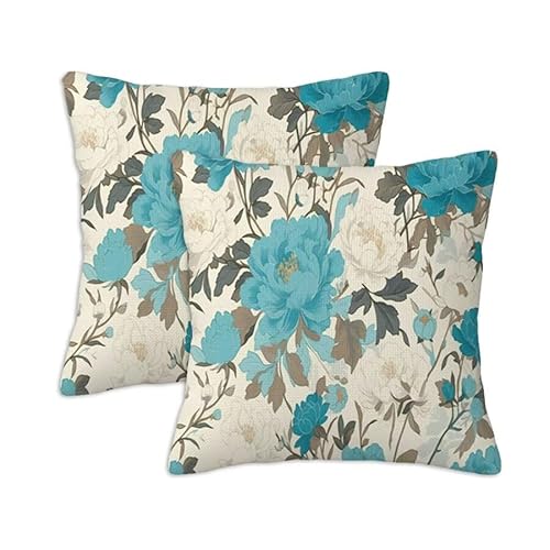 Kissenbezug 80x80 cm Quelle Outdoor Kissen Wetterfest, 2er Set Leinen Kissenbezüge Zierkissenbezüge Gartenkissen mit Reißverschluss, Blume Kissen Outdoor für Lounge Balkon Terrasse Patio Garten S-470 Kissenbezug 80x80 cm Quelle Outdoor Kissen Wetterfest, 2er Set Leinen Kissenbezüge Zierkissenbezüge Gartenkissen mit Reißverschluss, Blume Kissen Outdoor für Lounge Balkon Terrasse Patio Garten S-470 von Generic