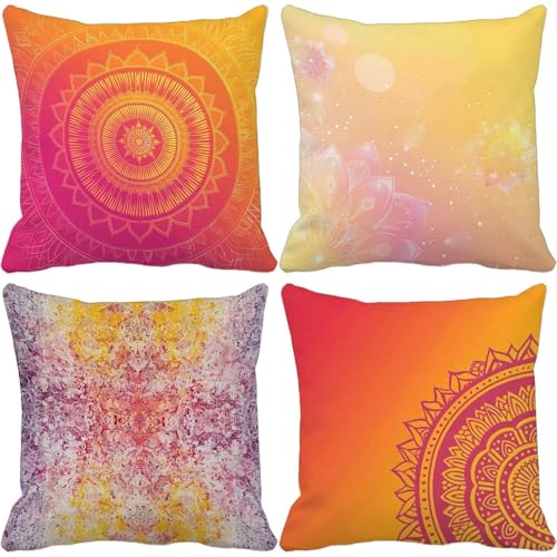 Kissenbezug Orange Farbe Outdoor Kissen BöHmen Deko Kissen, Wasserdicht Leinen Sofakissen Mit Verstecktem Reißverschluss, Elegantem Design Zierkissen für Garten Wohnzimmer 40x40 4er Set -TL250630 Kissenbezug Orange Farbe Outdoor Kissen BöHmen Deko Kissen, Wasserdicht Leinen Sofakissen Mit Verstecktem Reißverschluss, Elegantem Design Zierkissen für Garten Wohnzimmer 40x40 4er Set -TL250630 von Generic