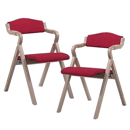 Klappbare Esszimmerstühle 2er-Set, Klappbare Küchenstühle aus Holz mit gepolsterter Sitzfläche, Gepolsterter Sitz für den Innen- und Außenbereich, Esszimmerstühle aus Holz für die Hochzeit im Homeoff Klappbare Esszimmerstühle 2er-Set, Klappbare Küchenstühle aus Holz mit gepolsterter Sitzfläche, Gepolsterter Sitz für den Innen- und Außenbereich, Esszimmerstühle aus Holz für die Hochzeit im Homeoff von Generic