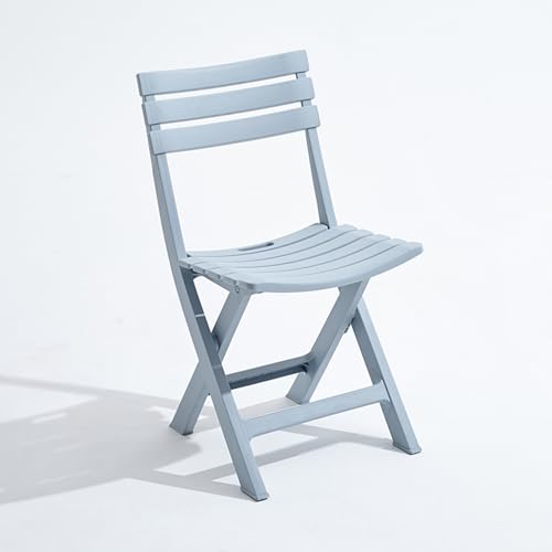 Klappbare Esszimmerstühle aus Kunststoff, Stapelbarer Balkon Stuhl mit Ergonomischer Rückenlehne, für Mahlzeiten im Innen- und Außenbereich, Hochzeiten, Partys, Familienfeiern(Light Blue) von Generic