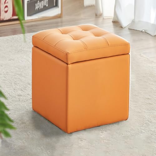 Klappbarer Aufbewahrungshocker mit zu öffnender Abdeckung – niedriger Lederhocker, Bücherregal und Couchtisch für das Wohnzimmer(40x40x40cm) von Generic