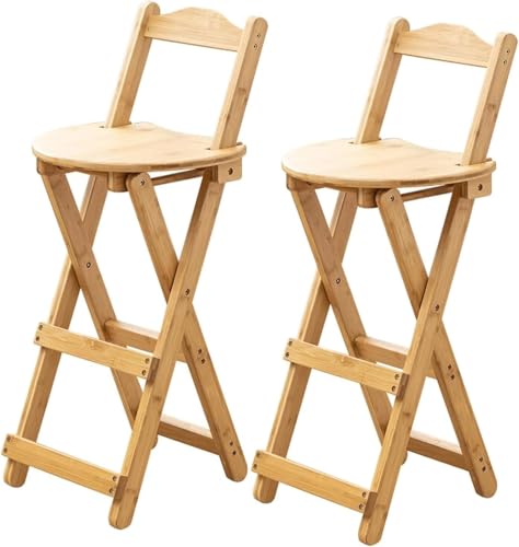 Klappbarer Barhocker Aus Bambus Küchentheke Hoher Hocker Mit Rückenlehne Und Fußstütze Tragbarer Frühstückshochstuhl Für Küche Haus Garten Indoor Outdoor, 2pcs, 45cm/18in Klappbarer Barhocker Aus Bambus Küchentheke Hoher Hocker Mit Rückenlehne Und Fußstütze Tragbarer Frühstückshochstuhl Für Küche Haus Garten Indoor Outdoor, 2pcs, 45cm/18in von Generic