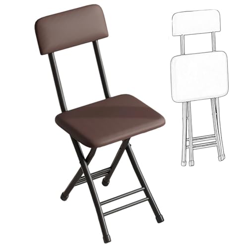 Klappbarer Barhocker mit Rückenlehne, Bequemer Schaumstoffgepolsterter Tragbarer Faltstuhl für Küche Haus Camping(Walnut) von Generic