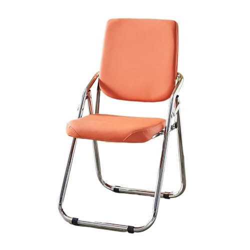 Klappbarer Bürostuhl, Konferenzstuhl mit Gepolsterter Sitzfläche, kein Zusammenbau Erforderlich, Geeignet für Konferenzen, Essen, Veranstaltungen, Schule, Schulungen(Orange) von Generic