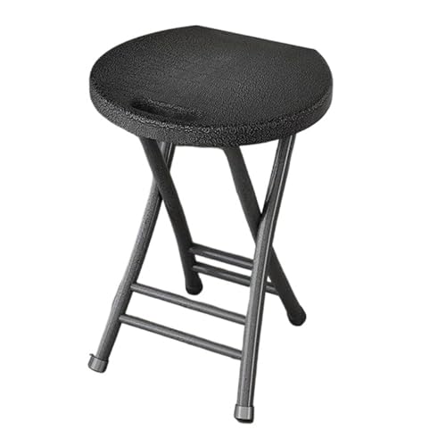 Klappbarer Campinghocker mit Griff, Kunststoff, Küchenhocker, Outdoor, tragbarer Klappstuhl, langlebig, faltbar, Barhocker, zusammenklappbar, Esszimmerstühle (schwarz) von Generic