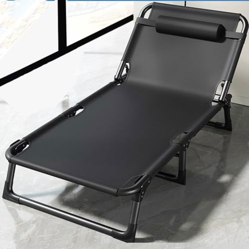 Klappbarer Chaiselongue-Sessel Strandkorb für Erwachsene mit 4-Fach Verstellbarer Verstellbarer Rückenlehne Klappbare Sonnenliegen Relaxsessel Gartenstühle im Freien mit verstellbarem Kissen von Generic