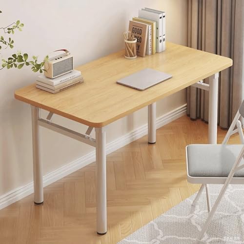 Klappbarer Computertisch Metallrahmen platzsparender Computertisch Tisch for kleine Räume Keine Montage erforderlich Modernes Design for Wohnzimmer und Heimbüros(Yellow,120x60cm/47x24in) von Generic