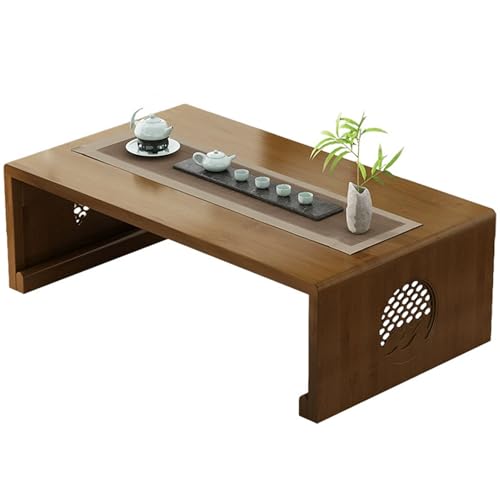 Klappbarer Couchtisch aus Bambus für das Wohnzimmer, niedriger japanischer Bodentisch, für Esszimmer, Tee, Heimdekoration,Braun,120x50x30cm von Generic