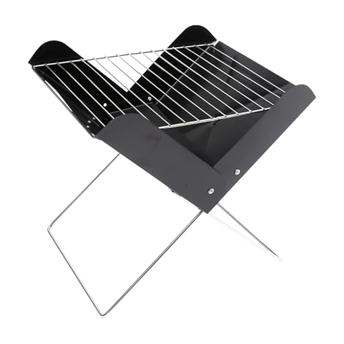 Klappbarer Grill, Lagerfeuergrill | Faltbarer tragbarer Holzkohlegrill - Desktop Camp Feuer Heavy Duty Metal Outdoor-Kochausrüstung für Camping, Picknick und Outdoor-Aktivitäten von Generic