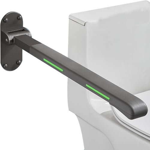 Klappbarer Haltegriff Mit Nachtlicht - rutschfeste wasserdichte Toiletten-sicherheitsschiene Für ältere Und Schwangere Menschen - An Der Wand Montierte Hochklappbare Behindertenstan, Black Klappbarer Haltegriff Mit Nachtlicht - rutschfeste wasserdichte Toiletten-sicherheitsschiene Für ältere Und Schwangere Menschen - An Der Wand Montierte Hochklappbare Behindertenstan, Black von Generic
