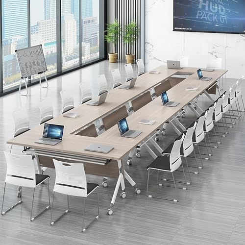 Klappbarer Konferenztisch mit Rädern, mobiler Klapp-Schulungstisch für Büro/Klassenzimmer, platzsparendes modulares Design, hochbelastbare E1-Spanplatte,6 Pieces a,47 * 20 * 29 von Generic