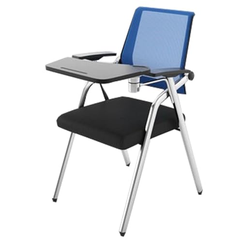 Klappbarer Loungesessel Mit Schreibunterlage – Verstellbare Rückenlehne Und Armlehnen Für Konferenzen, Büro, Schulungen Und Empfänge – Tragbarer Pressekonferenzstuhl(Blau) von Generic