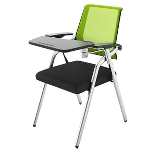 Klappbarer Loungesessel Mit Schreibunterlage – Verstellbare Rückenlehne Und Armlehnen Für Konferenzen, Büro, Schulungen Und Empfänge – Tragbarer Pressekonferenzstuhl(Green) von Generic