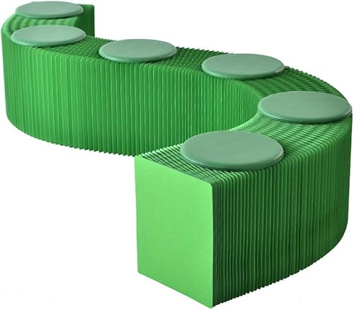 Klappbarer Papierhocker Sofa Stuhl, Papier-Akkordeon Klappbares Teleskopsofa, Papier Entspannende Fußstütze, Geeignet Für Büro, Empfangszimmer, Wohnzimmer Und Einkaufszentrum, Green-6 von Generic