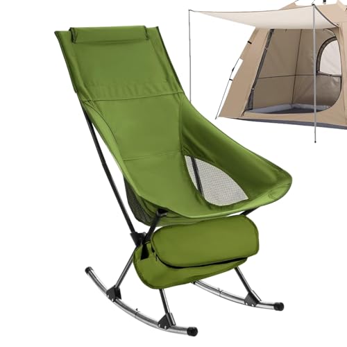 Klappbarer Schaukelstuhl – Campingstuhl, Schaukelsitz | atmungsaktiver Netzstoff, ausgestattet mit Loungemöbeln für Terrasse, Hof, Pools (21,65 x 14,57 x 35,0 cm) von Generic