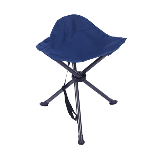 Klappbarer Stativhocker Camping Hocker Dreieck Stuhl Faltbarer Stahlrahmenstuhl für Jagd Konzerte Angeln Malerei Reisen, Outdoor Reisen Wandern Garten Rucksack Halten Sie bis 102 kg (dunkelblau) von Generic