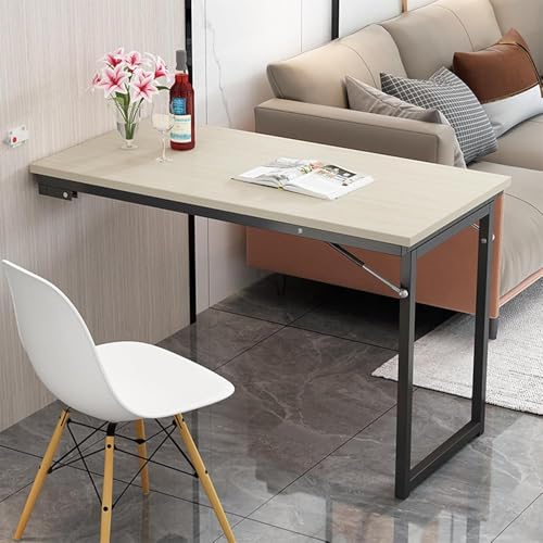 Klappbarer wandtisch, klappbar schwimmender wandtisch, wandklapptisch nimmt keinen Platz EIN,klapptisch Wand für Home Office Garage Garten waschküche,N(Size:100×60×75cm,Color:Textur 3) von Generic