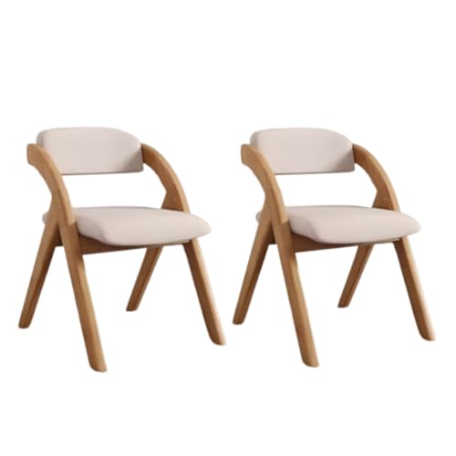 Klappbares 2er-Set aus Holz, gepolstert, Leinenstoff, Frühstücksseite aus Holz mit Rückenlehne und Polsterung für den Empfangsraum im Home Office, Hellgrau von Generic
