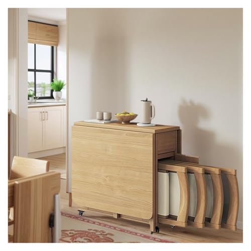Klappbares Esstisch-Set mit 4 Stühlen for die Küche, Klapptisch mit integriertem Stauraum, Esszimmer, Wohnzimmer, Restaurant von Generic