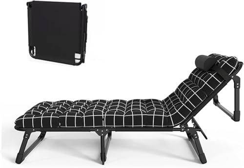 Klappbett Mit Matratze Für Erwachsene Metallstruktur 4 Positionen Verstellbare Abnehmbare Matratze Platzsparendes Klappbett Für Einfache Aufbewahrung, One Color, 190 * 68 * 30cm von Generic