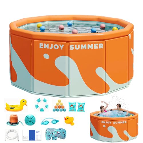 Klappes Schwimmbad - Nicht aufblasbares, tragbares Design, langlebiger Build | Kiddie Splash Pool Badewanne, schneller Setup -Wasserspielbereich für Innengarten im Freien Garten Balkon Backyard Beach Klappes Schwimmbad - Nicht aufblasbares, tragbares Design, langlebiger Build | Kiddie Splash Pool Badewanne, schneller Setup -Wasserspielbereich für Innengarten im Freien Garten Balkon Backyard Beach von Generic