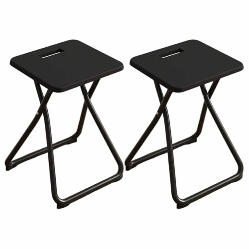 Klapphocker 2er Set, Tresenhocker Leichtgewicht, 45 cm Hocker Klappbar mit Handle(Black) von Generic