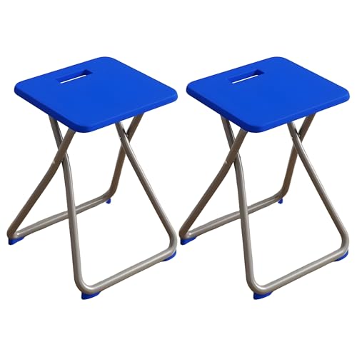 Klapphocker 2er Set, Tresenhocker Leichtgewicht, 45 cm Hocker Klappbar mit Handle(Blau) von Generic