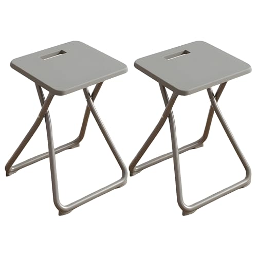 Klapphocker 2er Set, Tresenhocker Leichtgewicht, 45 cm Hocker Klappbar mit Handle(Gray) von Generic