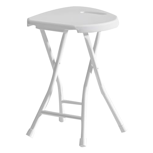 Klapphocker 40 cm mit Handle, Plastik Tragbarer Essstuhl Klappbar Ohne Rückenlehne für Küche Tresen Tresen(White) von Generic