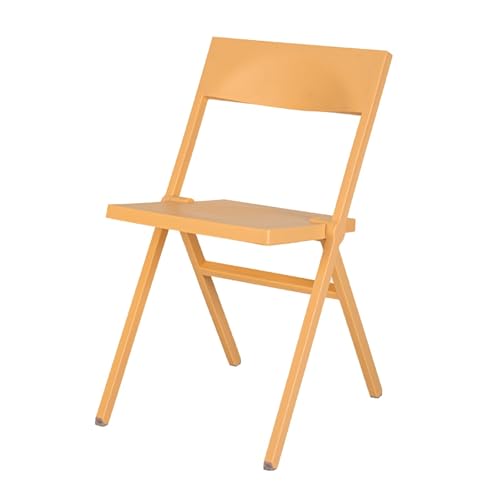 Klappsessel aus Kunststoff, Tragbare Stapelbare Balkonstühle, kein Zusammenbau Erforderlich, Geeignet für Drinnen/Draußen, Küche, Balkon, Picknick, Hochzeit(Orange) von Generic